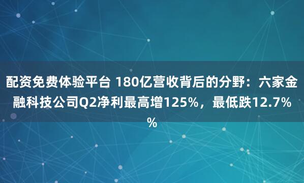 配资免费体验平台 180亿营收背后的分野：六家金融科技公司Q2净利最高增125%，最低跌12.7%